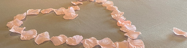 petals on the bed