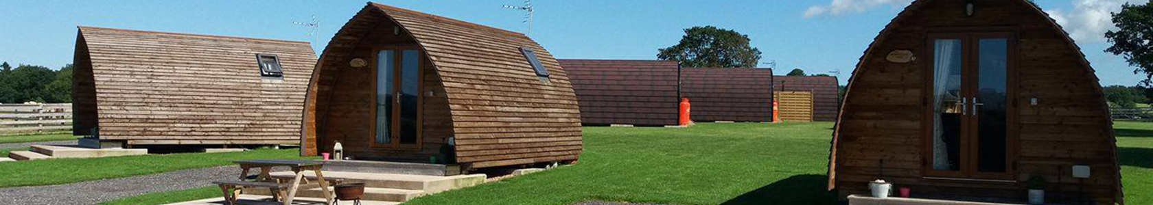 sunset on the luxury glamping pods